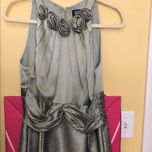 adrianna papell sage satin dress